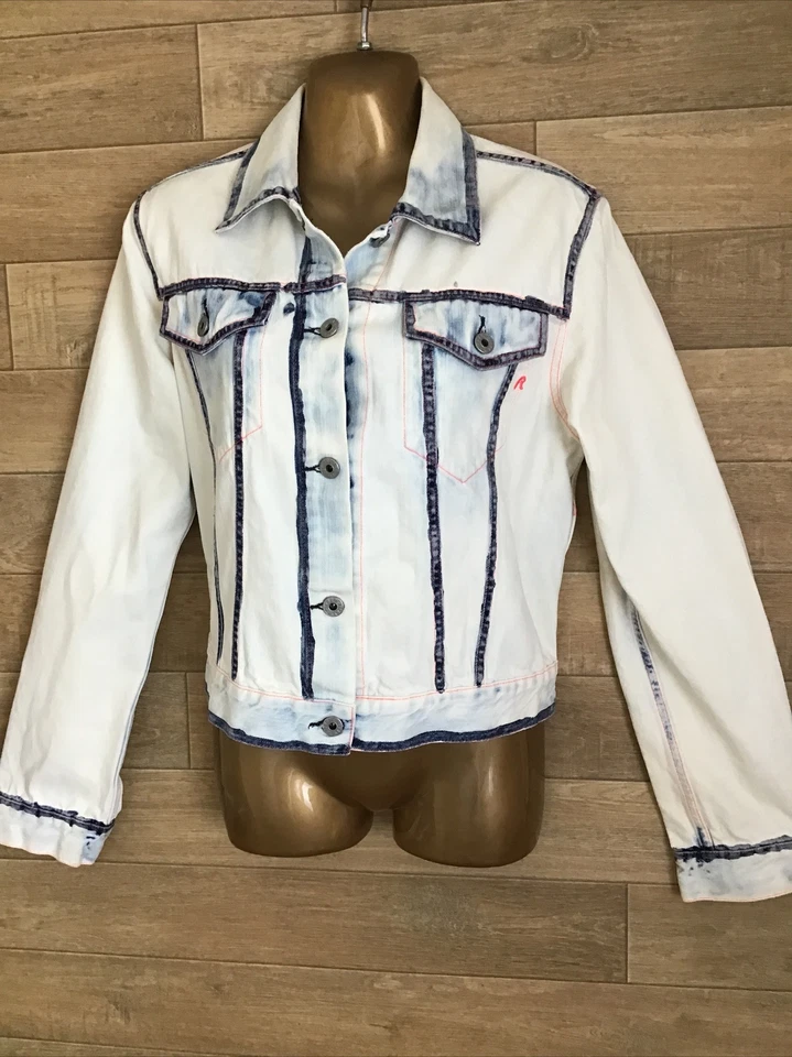 REPLAY DAMAS FUNKY CHAQUETA DE TINTE CORBATA TALLA GRANDE BLANCA/AZUL Foto 1 de 4