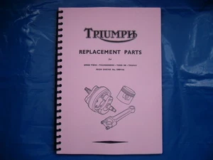 TRIUMPH PRE-UNIT PARTS BOOK FOR 1952 6T,5T,TR5,T100 - Picture 1 of 1
