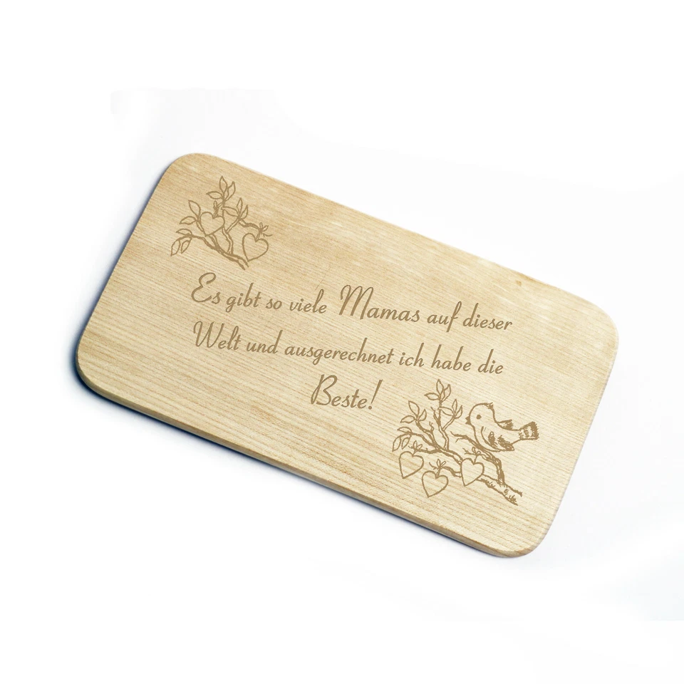 Frühstücksbrett « BESTE MAMA » Vogel Herzen Geschenk Muttertag Geburtstag Mutter - Bild 1 von 1