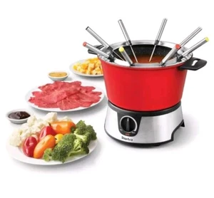 THE ROCK BY STARFRIT Electric Fondue 13 Piece Set Red 3.2-Quart Stove Compatible - Picture 1 of 9