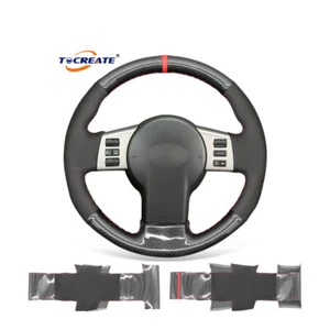 Carbon Fiber Black Suede Steering Wheel Cover for Infiniti FX FX35 FX45 #Q027 - Imagen 1 de 11