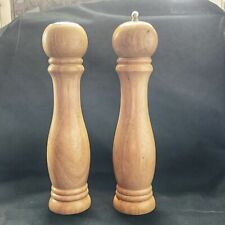 Wooden Salt Shaker And Pepper Mill Vintage Farberware Large 12inch .