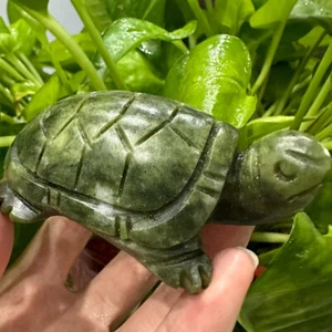Specimen Crystal Quartz Home Carved Jade Turtle Random Carving Natural Handmade - Picture 1 of 8