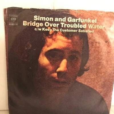 SIMON & GARFUNKEL          45   SINGLE,  BRIDGE  OVER TROUBLED  WATERS - Image 1 of 2