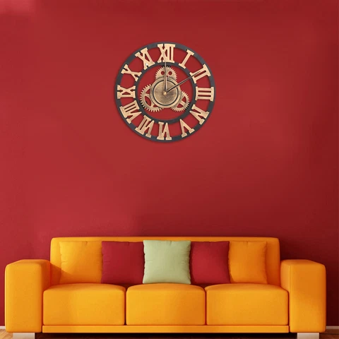 Gear Wall Clock Large Farmhouse Wall Clock Industrial Gear Wall Clock Cover