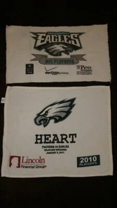 PHILA EAGLES/ PACKERS TOWEL W/SEASON TICKET HOLDER TIN AND TICKET HOLDER W BONUS - Picture 1 of 2