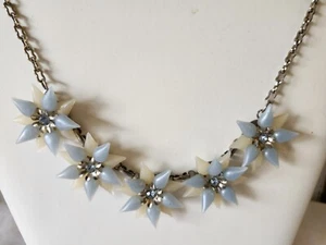 Nachlass Vintage Kunststoff Blume Strass Halskette - Bild 1 von 5