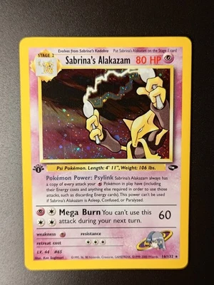 Pokémon Sabrina's Alakazam 1st Edition Gym Challenge - LP - Image 1 of 4