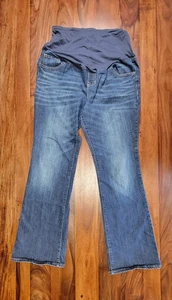 Old Navy Damen Umstandsjeans Größe 14 Bootcut dunkle Waschung gebraucht - Bild 1 von 5