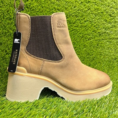 Sorel Hi-Line Womens Size 7 Brown Classic Outdoor Leather Chelsea Heel Boots - Image 1 of 4