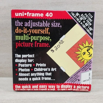 UNI FRAME Uni-Frame 40 Multi-Purpose Reusable The Adjustable DIY Picture Frame Art NOS