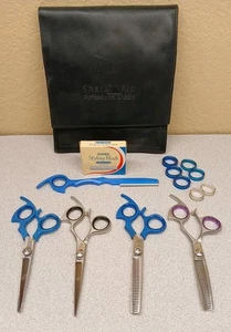 Shark Fin Hair Cutting Scissors Shear Deluxe Student Kit Cosmetology - Picture 1 of 24