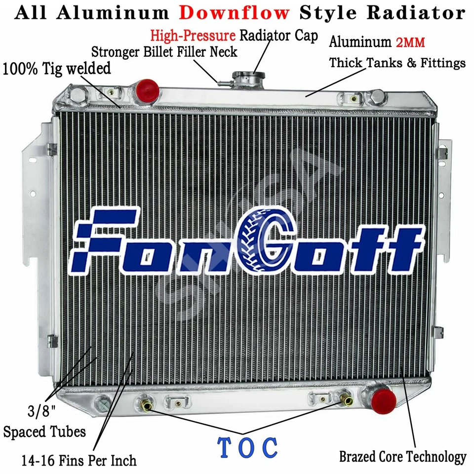 4Row Aluminum Radiator for 1999-2003 2000 Dodge Ram 1500 2500 3500 Van 3.9L 5.9L Foto 1 de 4