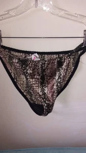 ¿Delicado vintage? Bragas de bikini de cuerda satinada talla 7 segunda piel brillante RARAS - Imagen 1 de 4