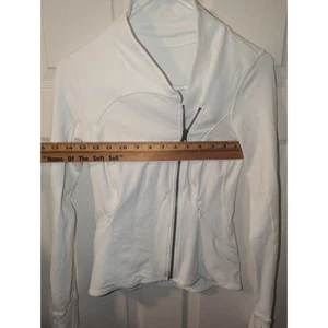 Giacca LULULEMON Taglia 4 Precisione Bianco Luon Manica Lunga Maglione Asimmetrico - Foto 1 di 11