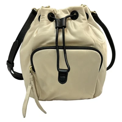 Подлинный FURLA - бежевый черный нейлон наплечная сумка - Изображение 1 из 4