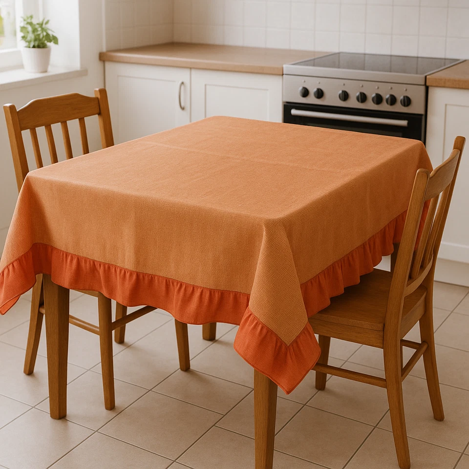 Tovaglia Cerata Plastificata con Voilant Tinta Unita Tavolo Cucina Casa PVC - Immagine 1 di 1