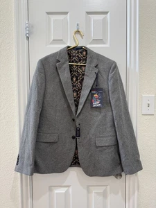 Giacca tuta Harry Brown London grigia misto lana matrimonio slim fit tweed - circonferenza petto 42 - Foto 1 di 14