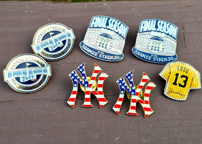 Yankees pin lot PSG 2008–2009 Stadium Final 2009 Inaugural A-Rod 13 NY - Image 1 of 4