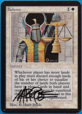 Balance Alpha NM White Rare SIGNED MAGIC GATHERING CARD (ID# 504605) ABUGames - Image 1 of 2