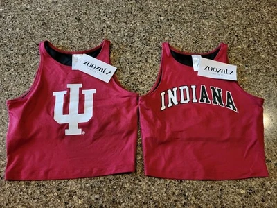 Two University of Indiana Crop Tank Top Hoosiers Womens Small Red NCAA  NEW - Image 1 of 4