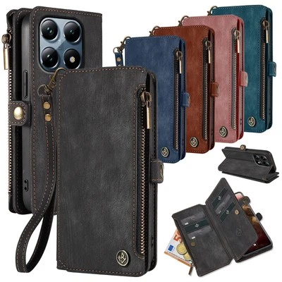 LBH TEC-EXPERT Funda Móvil para Xiaomi 15T 14T Pro Redmi 15C 14C RFID Wallet Case Cover 9H Cristal