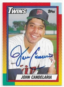 JOHN CANDELARIA Autographed Signed 1990 Topps Traded card #18T Minnesota Twins - Picture 1 of 1