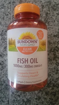 1 Sundown Fish Oil 1000 mg / 300 mg Omega 3 Heart and Circulatory  144 Softgel - Image 1 of 4