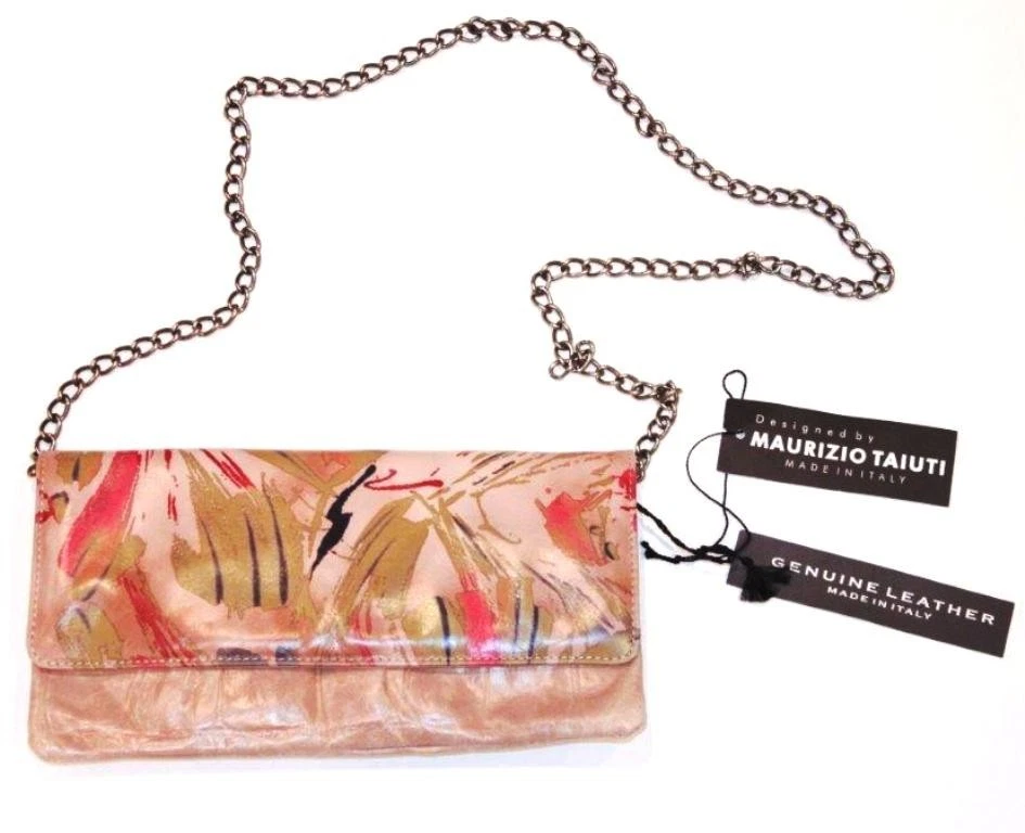 Maurizio Taiuti Italy Chain Strap Handbag Clutch Purse Leather Bag - Image 1 of 1