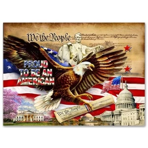 Neu Blechschild - WE THE PEOPLE...PROUD TO BE AN AMERICAN 18"x12" USA - Bild 1 von 1