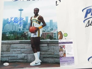 Gus Williams signed Seattle Supersonics Sonics 11x14 photo PROOF JSA COA - Picture 1 of 2