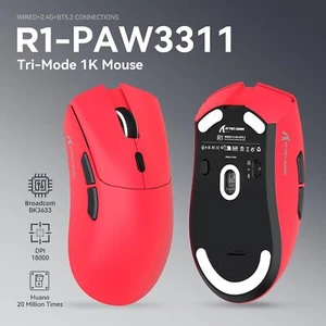 ATTACK SHARK R1 49g PixArt PAW3311 Gaming Sensor, BT/2.4G Wireless/Wired Mouse - Picture 1 of 50
