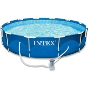 Kit Piscine Hors Sol Tubulaire INTEX - Metal Frame - 366 x 76 cm - Ronde - BLEU - Imagen 1 de 4