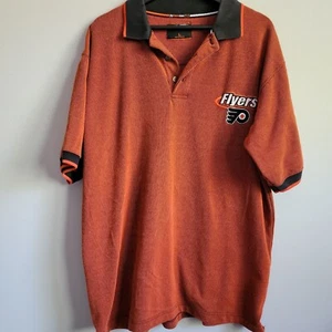 Vintage The Coolest Game Philadelphia Flyers Short Sleeve Polo Shirt Large - Picture 1 of 8