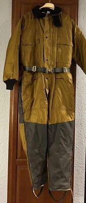 Vintage Walls Blizzard Pruf Snow Snowmobile Ski Suit Gold Belted Men Large Short - Image 1 of 4