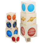 1 Set Planet Stacking Toy Toddler Wood Stacking Game Toy Kids Planet Cognition