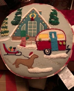 NWT WORLD MARKET CHRISTMAS PILLOW HOME, TREES, CAMPER - Picture 1 of 8