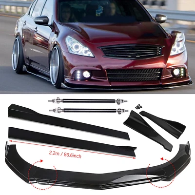 Front Rear Bumper Lip Spoiler Splitter Body Kit Side Skirt For Infiniti G37 Foto 1 de 4