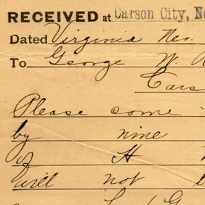 Scarce Vintage 1901 Western Union Telegraph "Please Come Here In Morning" - Picture 1 of 3