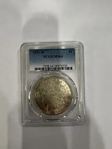 1921-D Morgan Dollar MS64 PCGS - Picture 1 of 2