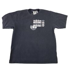 Adidas Script Logo Graphic T Shirt Spell Out Trefoil Black Size Large