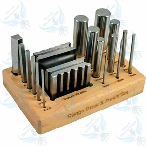 Piece Dapping Punch and Swage Block Forming Block Set of Tools Jewelry Making - Picture 1 of 5