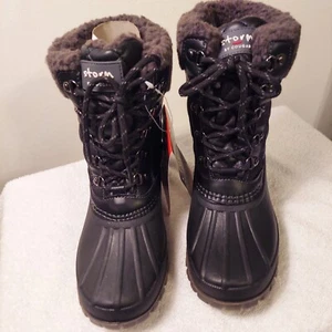 Storm By Cougar, NWT, Womans Size 7, Carlise Black/charcoal, Lace Up, Mid... - Picture 1 of 11