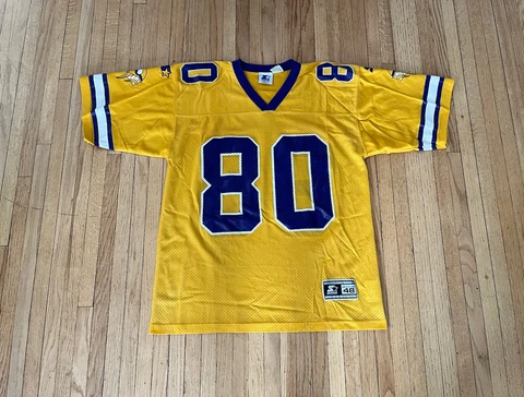 Minnesota Vikings Vintage 90’s Gold Cris Carter Jersey 48 L EUC Rare NFL Cover