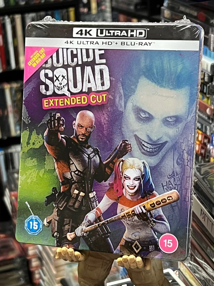 Suicide Squad Extended Cut 4k UHD Blu-ray Zavvi Steelbook