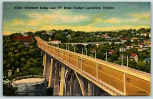 Postcard~ Riverside Bridge & "D" Street Viaduct~ Lynchburg, VA - Picture 1 of 2