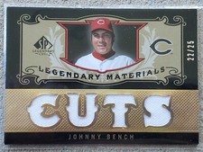 JOHNNY BENCH 2007 SP Upper Deck Legendary Materials Cuts QUAD GU JERSEY #ED /25
