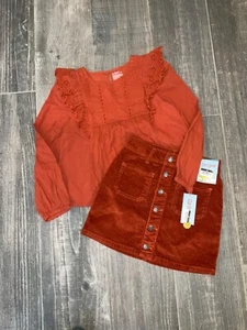 Girls Cat & Jack 2 pc. skirt/top NEW size Medium (8) Burnt orange - Picture 1 of 4