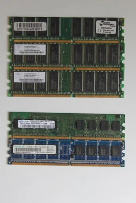 Lotto (tre) ram DDR/DDR2  2x256mMb 1x64Mb 2x512Mb USATE NON TESTATE - Imagen 1 de 3