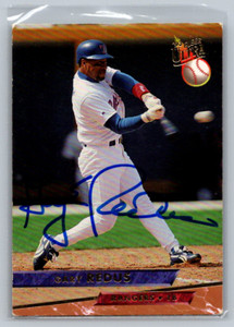 Gary Redus 1993 Fleer Ultra Signed Autogrpahed Card Blue Ink Texas Rangers